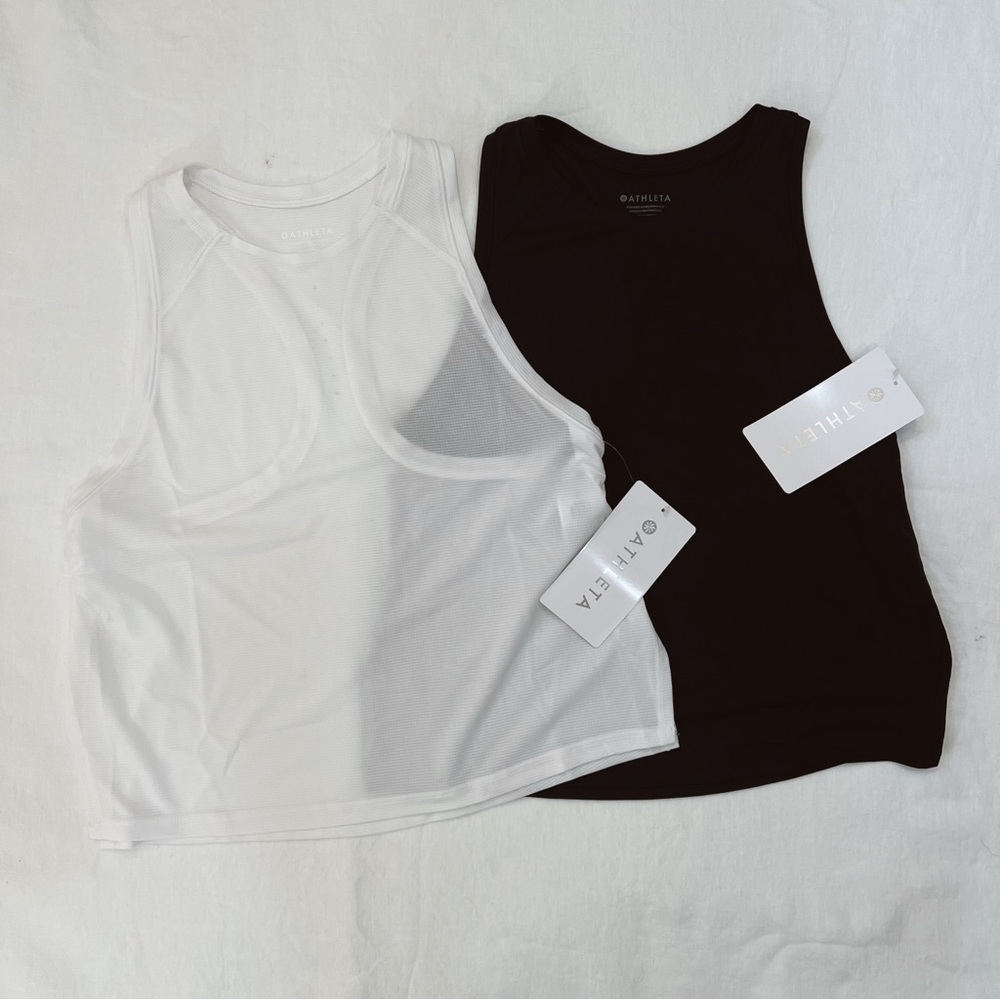 NWT Set of 2 Athleta Grid Knit Singlet Tops‎